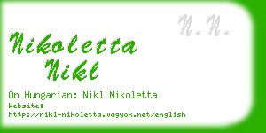 nikoletta nikl business card